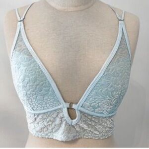 VS Pink bralette Elegant Lace Bralette in Light Blue